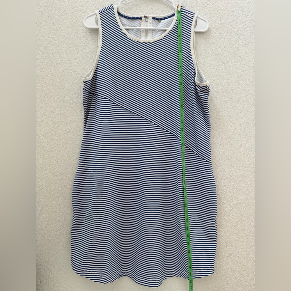 Tommy Bahama IslandZone Aubrey Cassia Navy Blue and White Striped Dress, Large - Picture 12 of 13